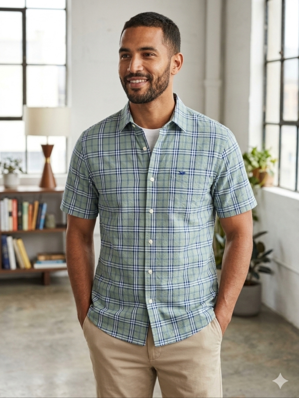 Dockers Blue Casual Button Down Shirt - Size L Great Condition